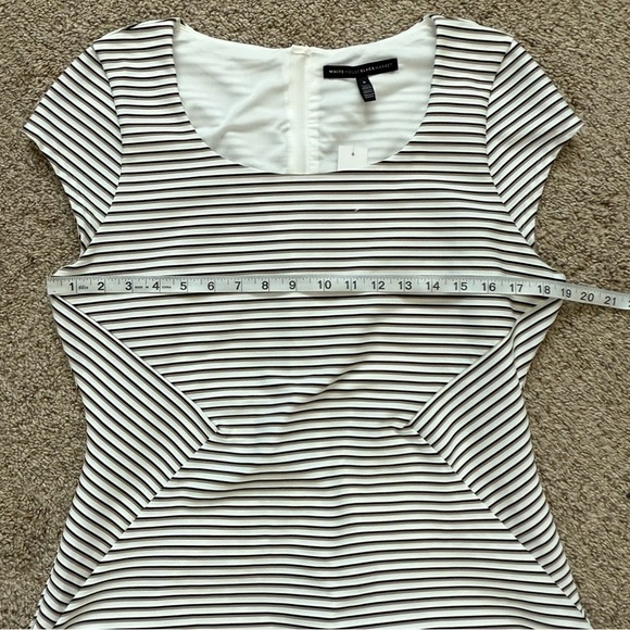 NWT WHBM Striped Cap Sleeve Peplum Top | 8 - Picture 5 of 8